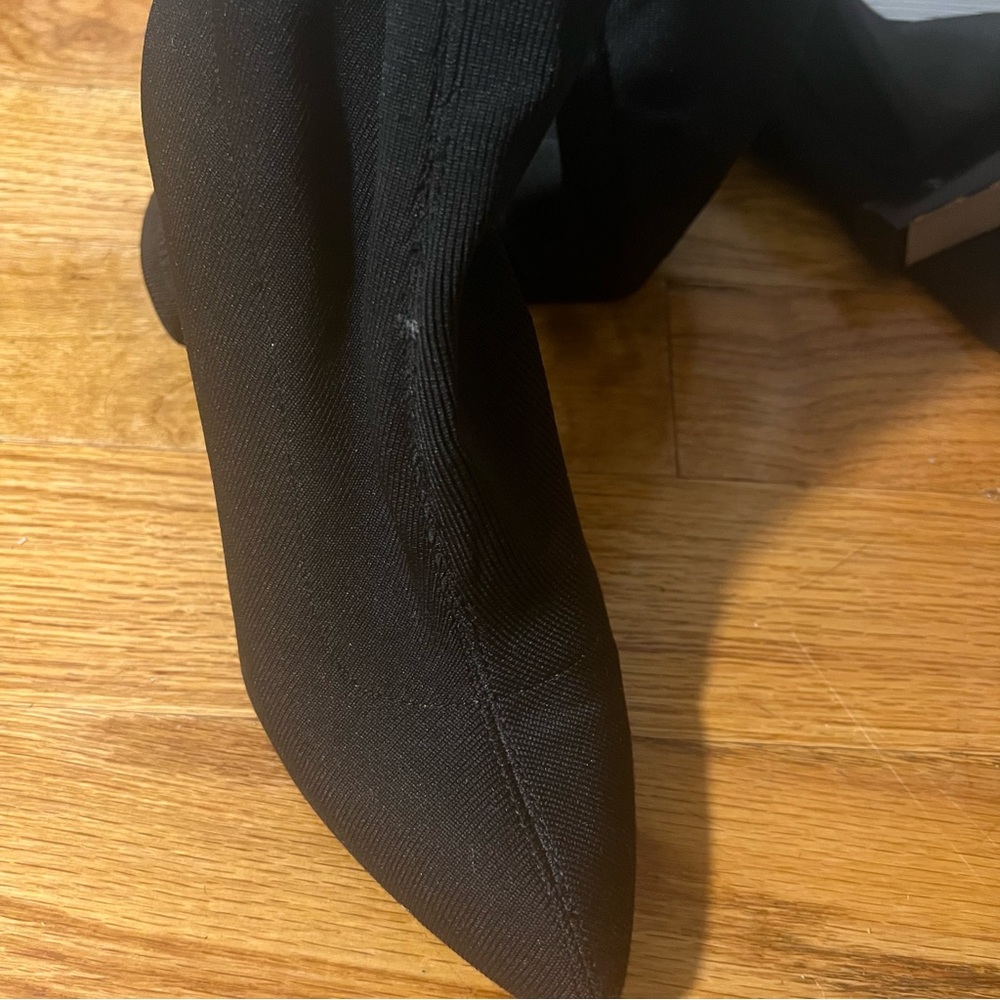 Neiman Marcus Black Over The Knee Thigh High Heeled Boots With Box Size 7.5 - Picture 4 of 7